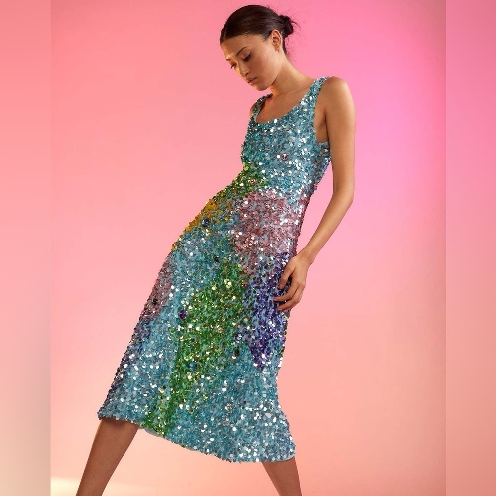New Cynthia Rowley Prism Sequin Dress - Picture 5 of 11